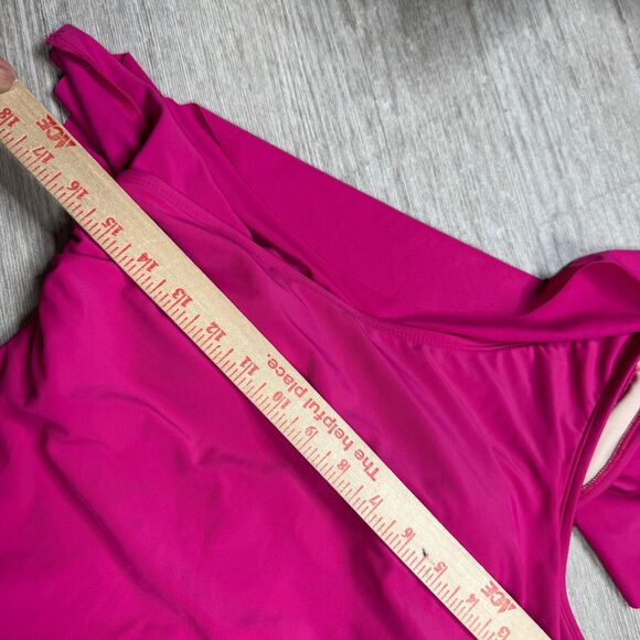 Kona Sol Women's One Piece Swimsuit Swimwear Full Seat NEW L Magenta Pink - Picture 4 of 7